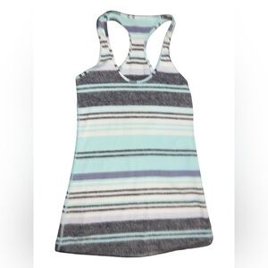 Lululemon Racerback Tank – Blue, White & Heathered Stripe – Size 4